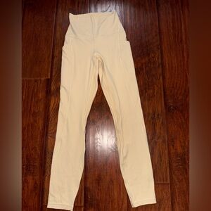 Lululemon size 2High-Waisted Cream Leggings